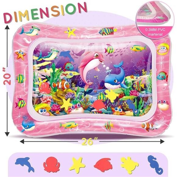 Tummy Time Water Mat for Babies,Baby Toys for 3 6 9 Months Girls & Boys Sensory - Picture 3 of 6